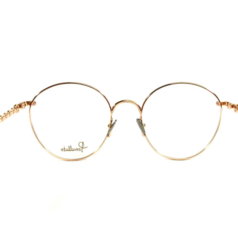 Pomellato Eyeglasses Frames PM0103O 001 Shiny Gold Round Wire Rim 52-20-140